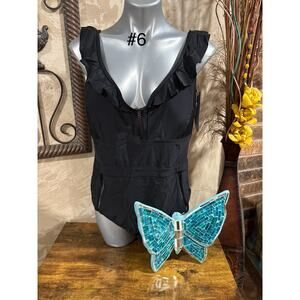 NWT Allure Strappy Front black fashion One-Piece Swimsuit